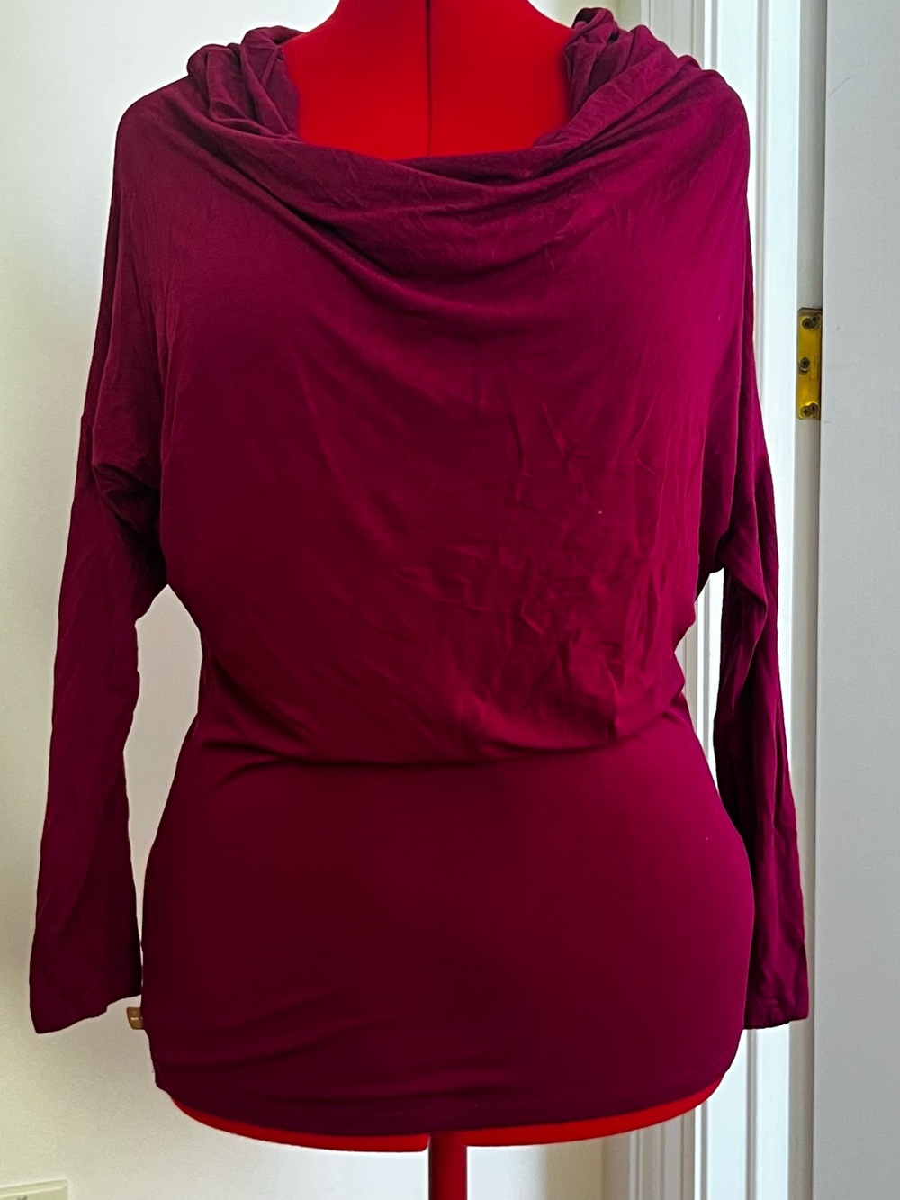 Skunkfunk Women’s Magenta Knit Funnel neck Top, size 6-8